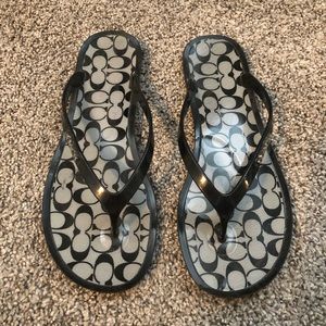 Gently used Coach flip flops